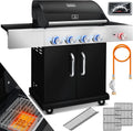 KESSER Gasgrill mit 4 Brenner + 1x Infrarot Keramik, 2,93 kW, LED-Beleuchtung