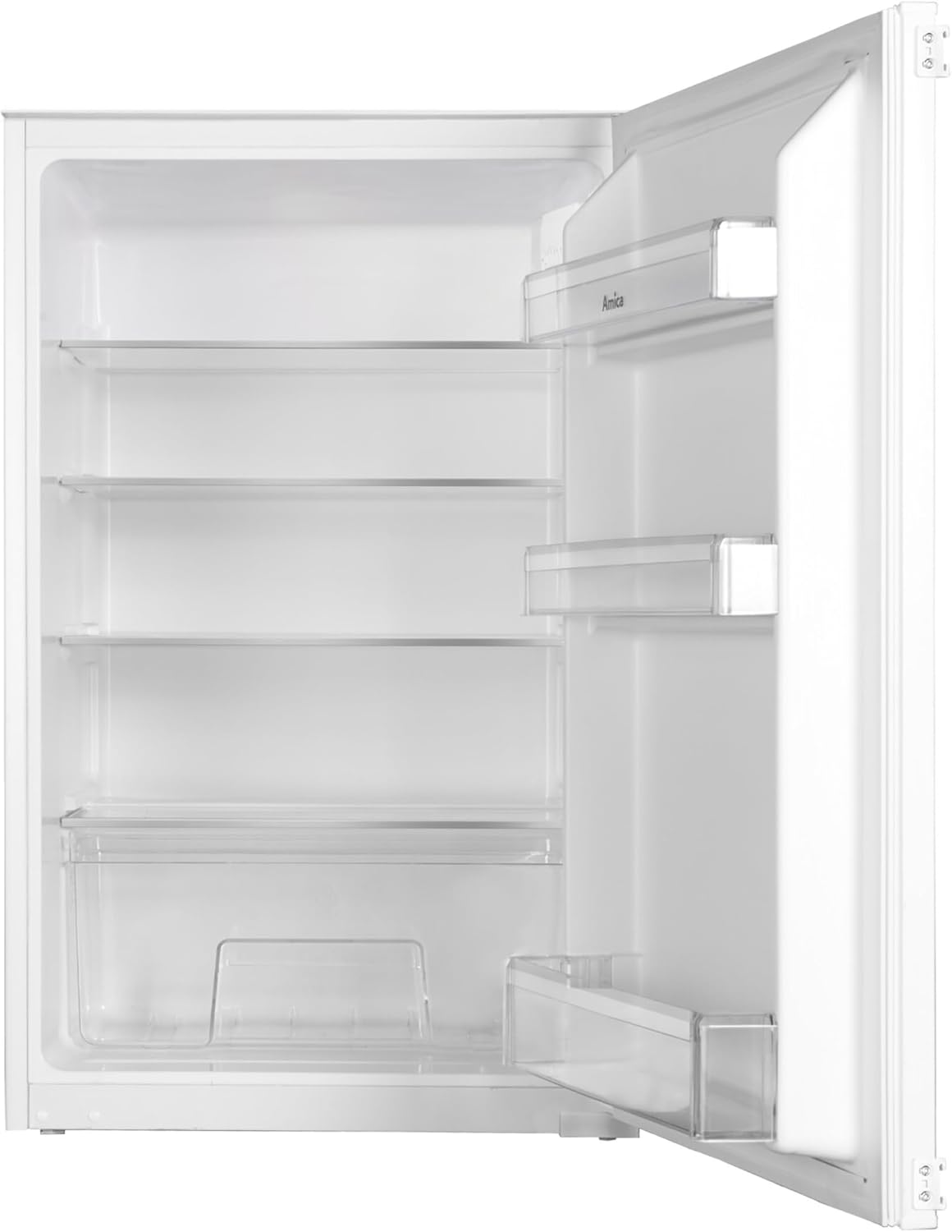 Amica Einbau-Vollraum-Kühlschrank, LED-Beleuchtung, Inverter, Stauraum, Einbaukühlschrank, der Gerätetür verbunden wird