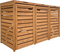 AXI Lex Mülltonnenbox Holz Braun, Innenmaße pro Fach: 79 × 64 × 115 cm, Tür: 113 × 64 cm, Deckel: 85 × 70 cm
