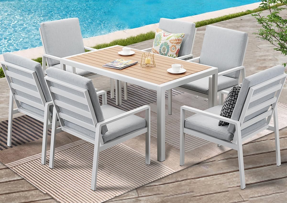 GLP Gartenlounge, 7-TLG, 6 Sessel, 1 Esstisch, Wetterfest Gartenlounge Set, 9400-P1+P2, wetterbeständig