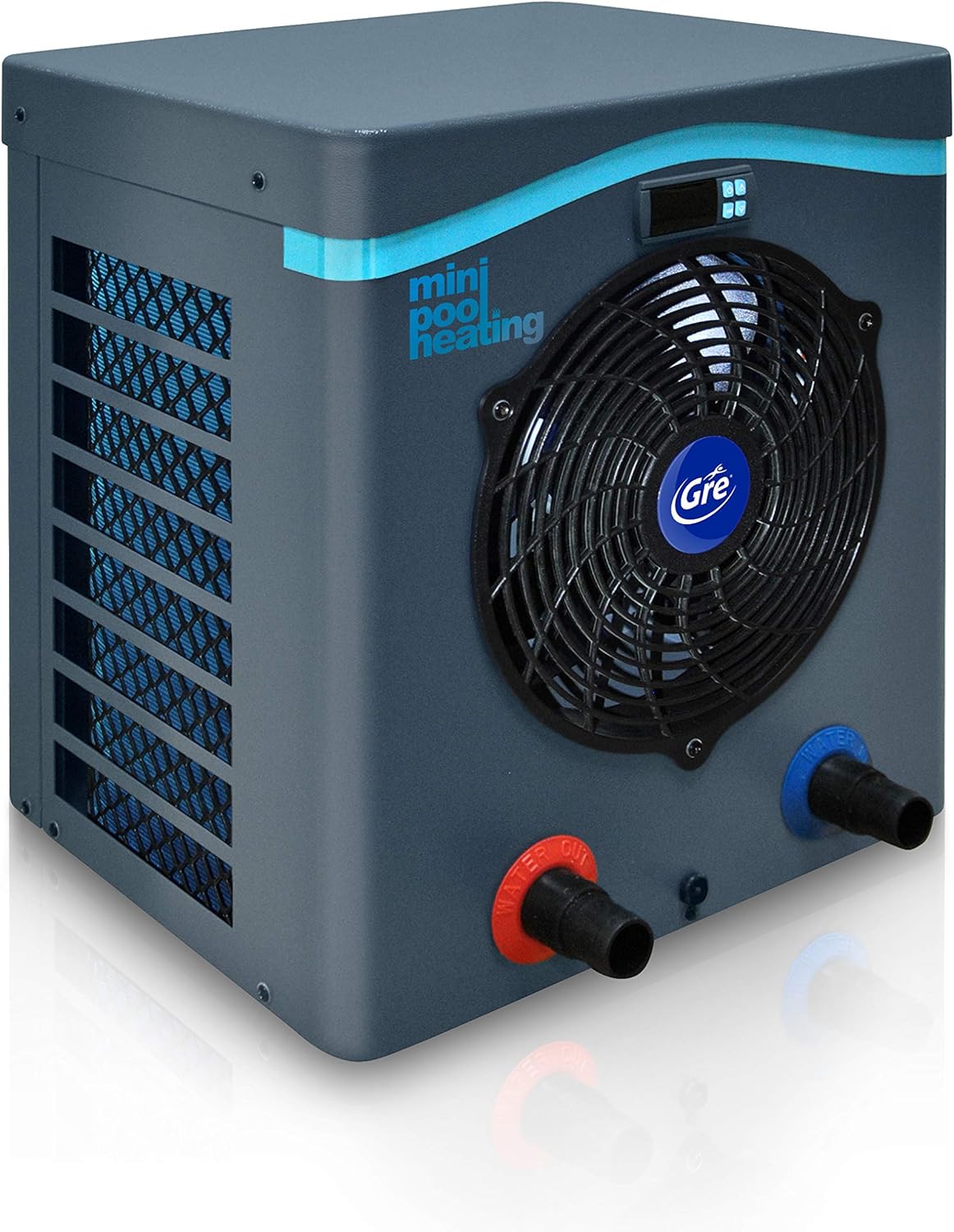 Gre HPM30 - Mini-Wärmepumpe, Mini-Wärmepumpe für Aufstellpools bis zu 30 m³, Farbe Grau