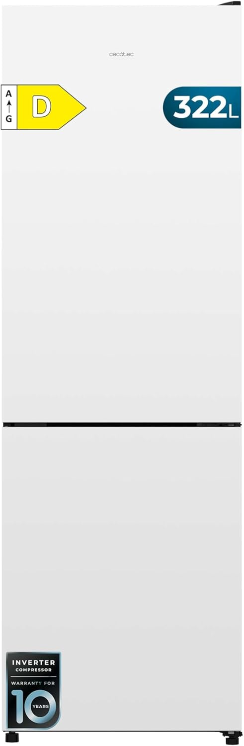 Cecotec Kühlschrank, Breite 59,5 cm, 322 L, LED-Licht, Innen-Display, NoFrost, LED-Beleuchtung, Stauraum