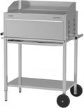 Schickling Holzkohlegrill 'Willy L, Grillfläche: 55 × 33 cm, Basic' BBQ Grillwagen Holzkohlengrill aus rostfreiem Edelstahl, 3-teiliger Grillrost
