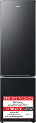 Samsung RB38C607AB1/EF Kühl-Gefrierkombination, 203 cm, 387 l, NoFrost, App-Steuerung, Inverter, Stauraum, AI-Kühlschrank mit Gefrierfach