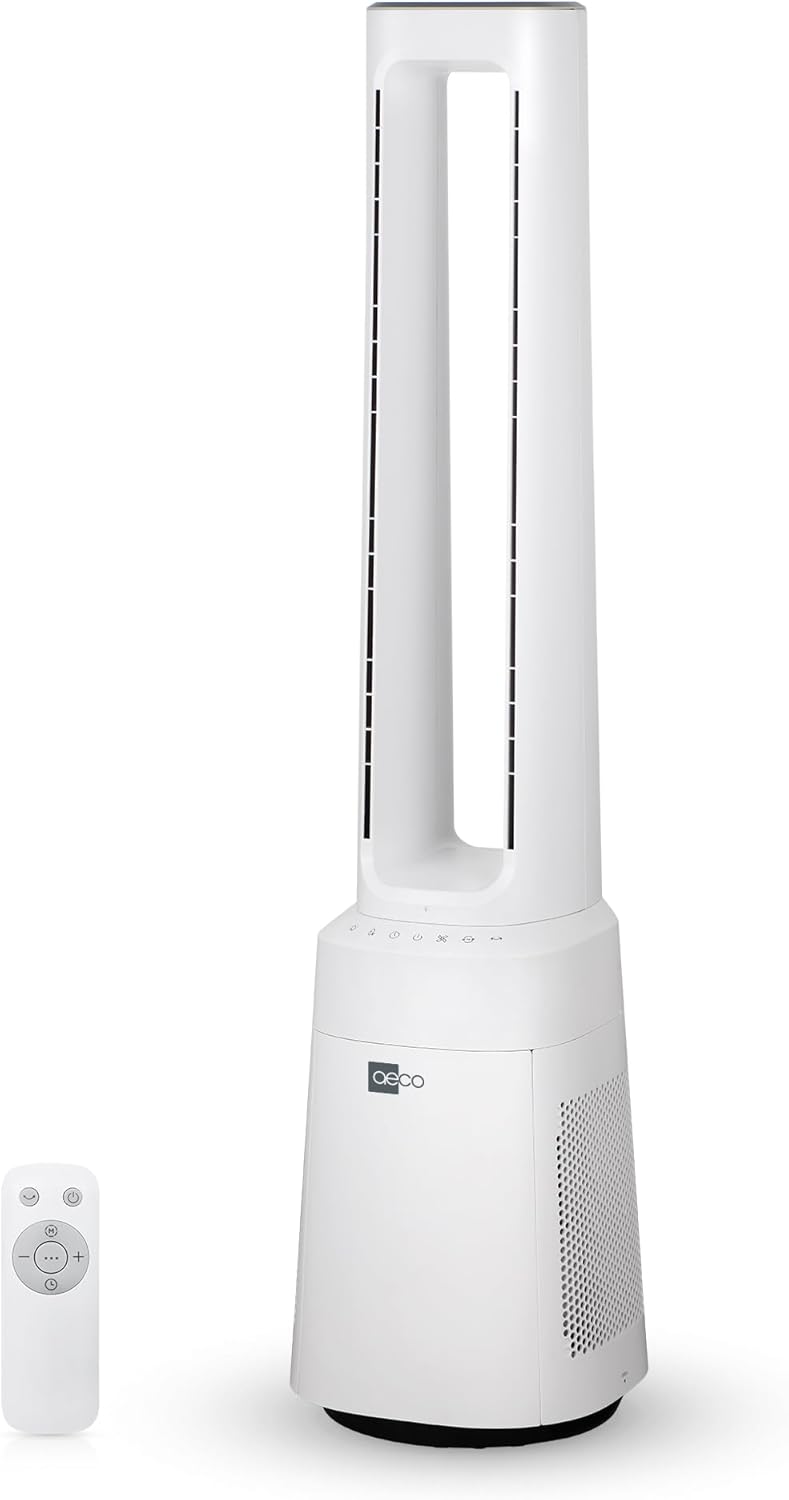 aeco AirX Guard Turmventilator, 36 W, Fernbedienung, Timer, Oszillation, Display, Filter