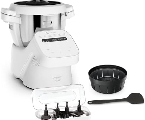 Moulinex Companion HF8401F1 Multifunktions-Küchenmaschine für 10 Personen, Kapazität 3 l, Farbe Grau, 14 Funktionen und manueller Modus