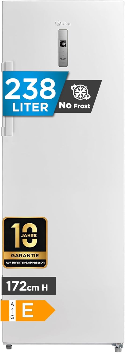Midea MDRU333FZE01 Gefrierschrank, NoFrost, Stauraum, wechselbarer Türanschlag