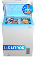 MIDEA Arcon Kleiner Gefrierschrank, 143 l, 37 dB, Stauraum, umwandelbar zu Kühlschrank mit Invertermotor