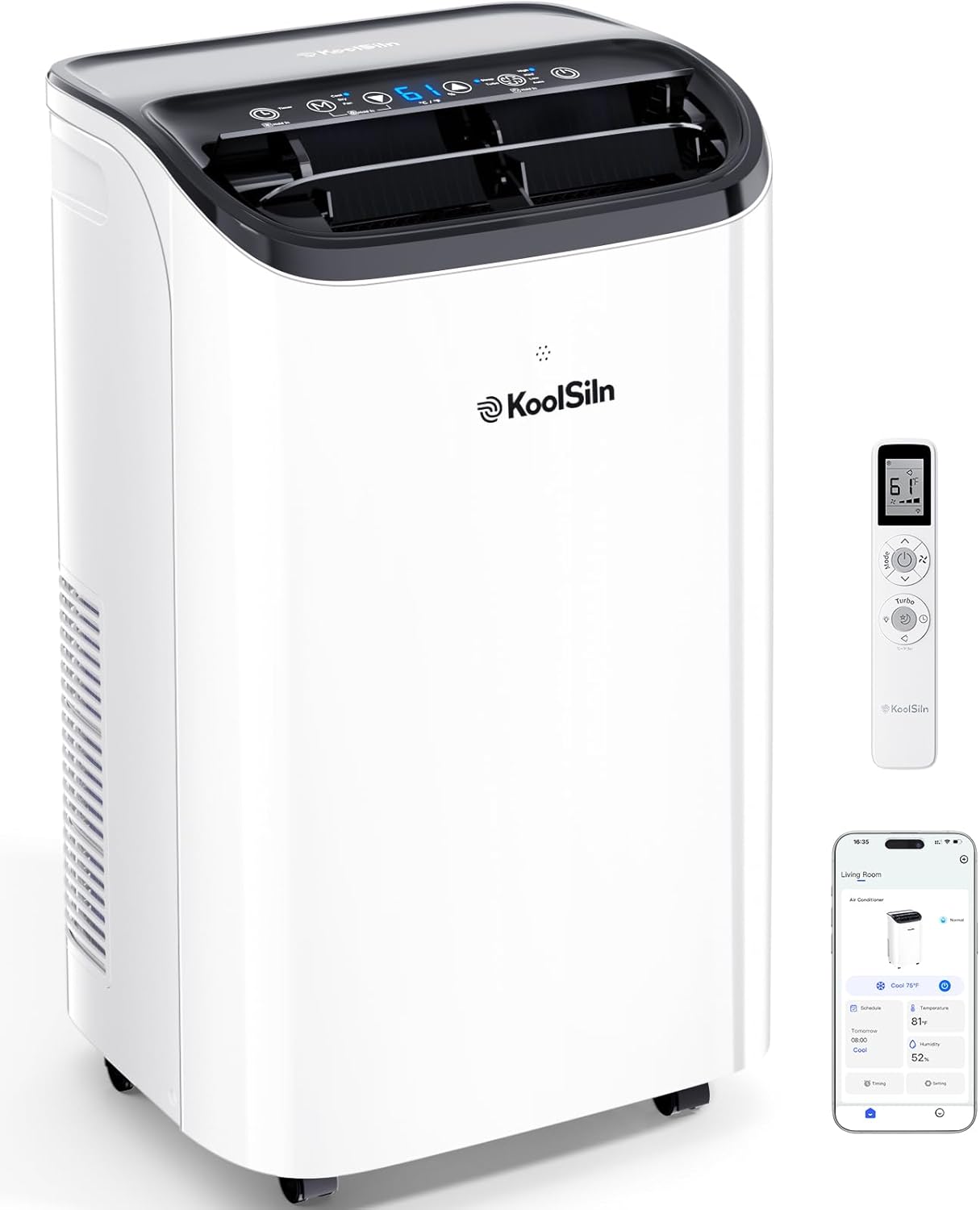 14,000 BTU tragbar Klimaanlage, Fernbedienung, App-Steuerung, Cools Up to 700 Sq. Ft