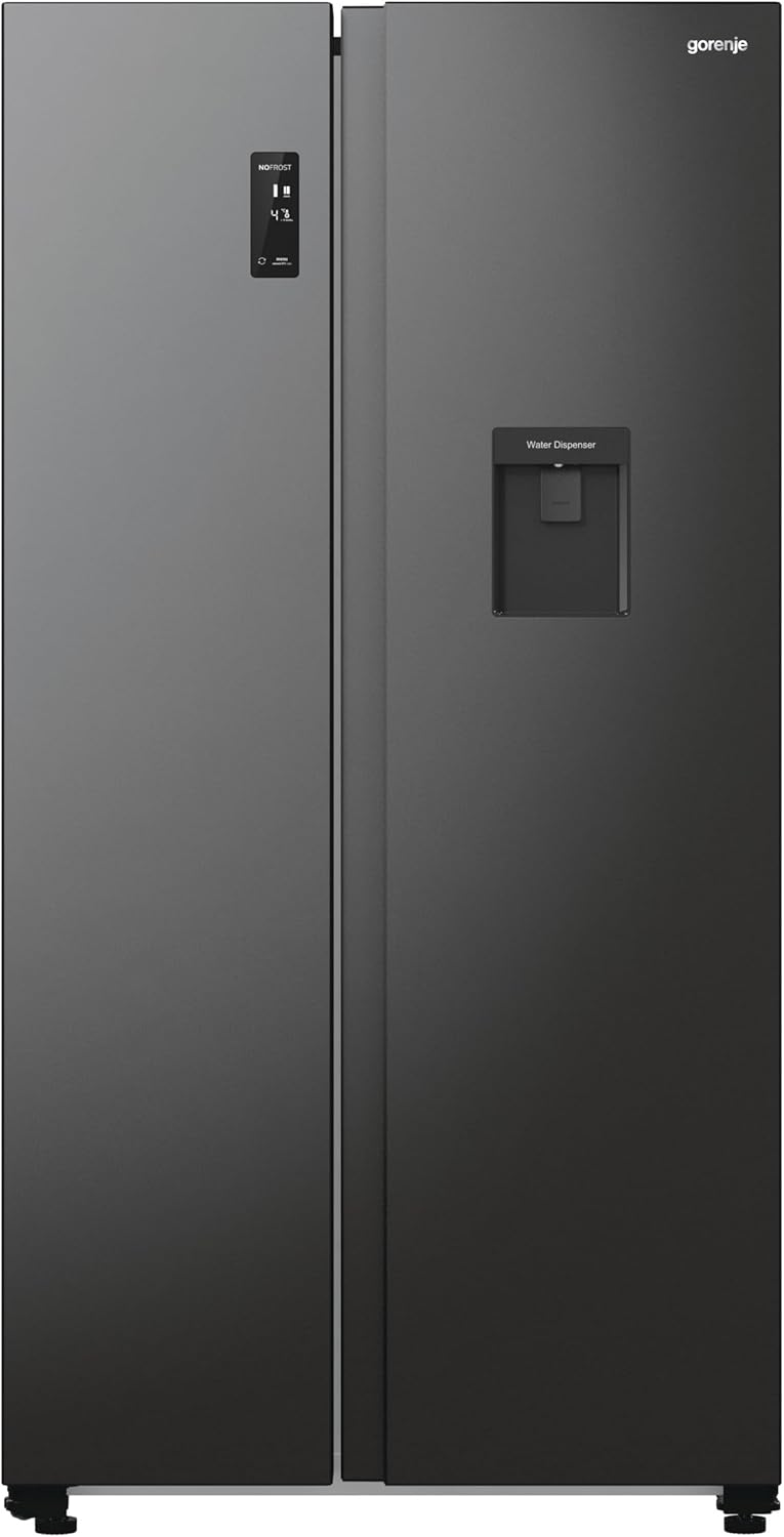 Gorenje NRR 9185 EABXLWD Side by Side Kühl-Gefrierkombination, 178,6 cm, Inverter-Kompressor, Stauraum, NoFrostPlus, Wasserspender