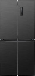 Bomann French Door Kühlschrank, KG 7358 schwarz-inox, NoFrost, Kühl-Gefrier-Kombinationen mit Total No Frost, Kühlschrank mit Gefrierfach 362L