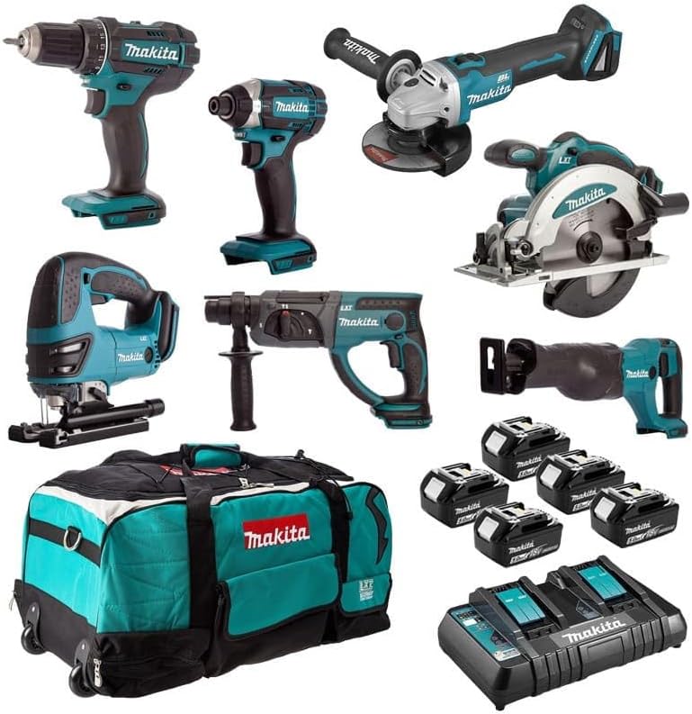 ENSEMBLE DE 7 MACHINES MAKITA (DDF482 + DTD152 + Bohrmaschine, DLX7013PT1