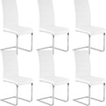 WOLTU Esszimmerstühle 6er Set, Schwingstuhl, Freischwinger Stuhl, Kunstleder, BH378ws-6