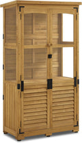 M MCombo Gartenschrank Holz 0120, 87 × 46 × 160 cm, Jede Platte ist 15 kg belastbar, Gerätehaus Wetterfest Klein, wetterbeständig
