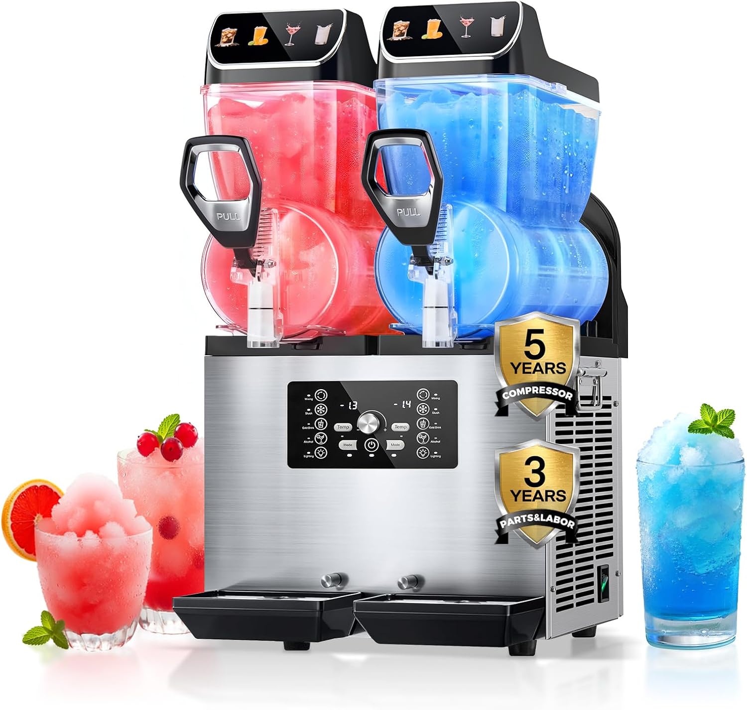 FOHERE Kommerzielle Slush Maschine, 30L Tanks Slush Eis Maschine