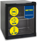 METRO Professional Mini-Kühlschrank, 43 × 48 × 51.5 cm, 46 L, Edelstahl/Glas