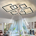 Lampe mit Ventilator, 6-Gang und 3000k-6500k Dimmbar Led Still Lüfterlampe, 84 cm Modernes Intelligentes Ventilator Licht, Fernbedienung