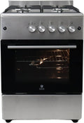 Gasline Gasherd SHGG6060FGIX Edehlstahl 60 cm Gasbackofen mit Thermostat, Gesamtleistung: 9,4 kW Gasbackofen 2,4 kW, Thermostat und Umluft