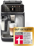 PHILIPS Serie 5500 Kaffeevollautomat, Schwarz und Silber (EP5546/70), 20 heiße und kalte Kaffeespezialitäten, 40% leiser mit SilentBrew