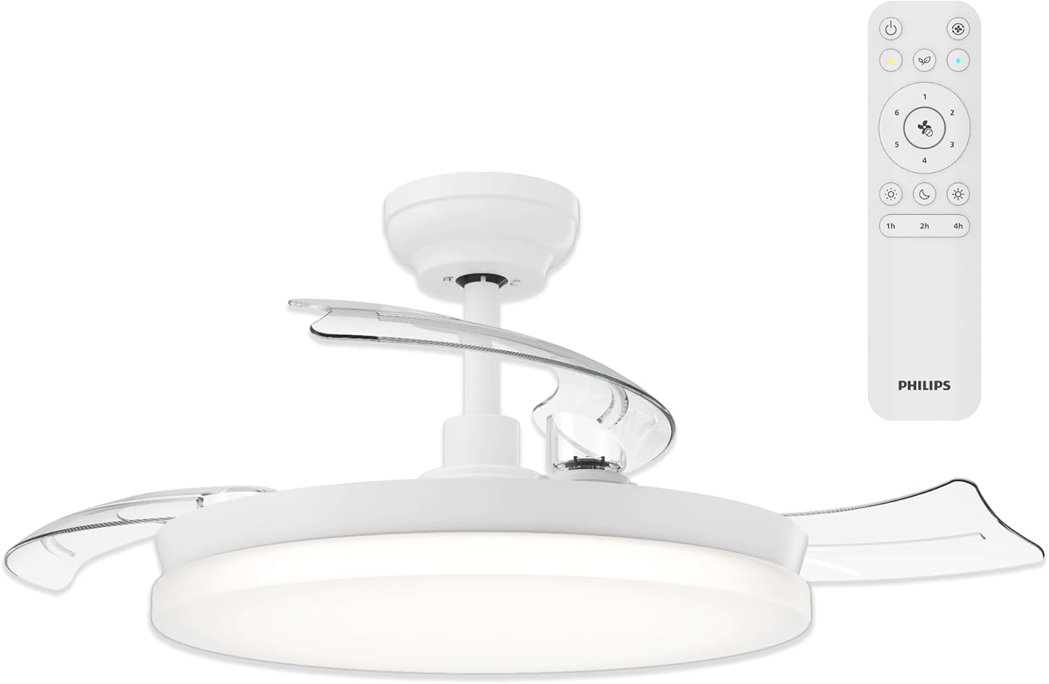 PHILIPS Solr Deckenventilator, 106 cm Flügelspannweite, LED-Beleuchtung, Drei Weißstufen (2.700 K/4.000 K/5.500 K), 3 Flügel, 4.500 Lumen