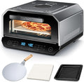Pizzaofen Elektrisch 450 C Grill, Neapolitanische Pizza in 90 Sek, 6 Programme & 6 Kochmodi