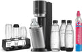 SodaStream Wassersprudler DUO Comfort-Set mit Quick-Connect CO2-Zylinder Schrank, 0,5 L, 2 × 1L Glasflasche, Farbe: Titan