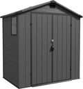 TRIUMPHKEY 6 × 4 Gartenhaus, 185 × 121 × 210 cm Kunststoff Gerätehaus mit Boden, Wetterfest für Terrasse, wetterbeständig