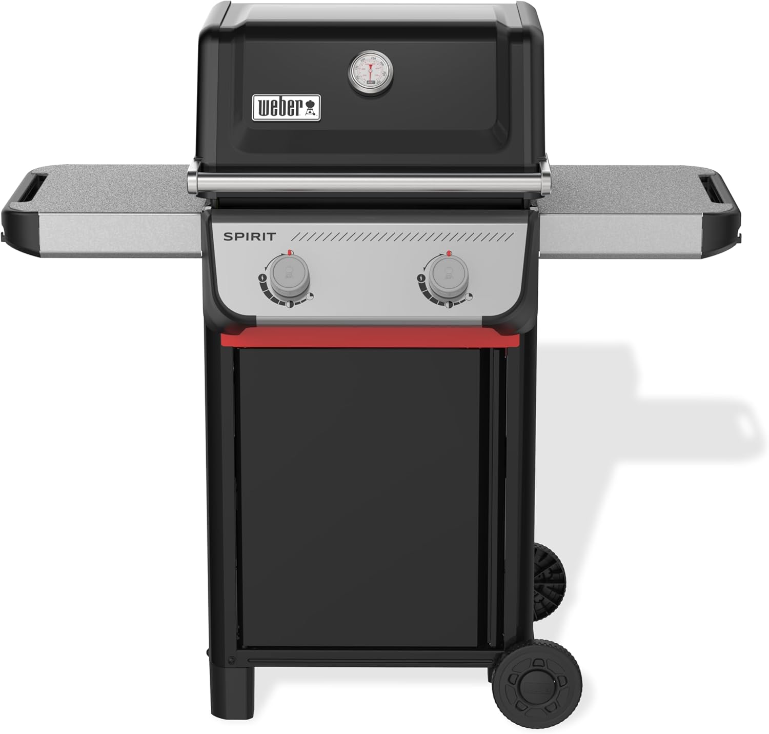 Weber Spirit E-210 Gasgrill, Grillfläche 51 × 46 cm, Schwarz/Silber (1500838), 2 Brenner, 2 Räder