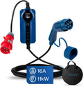 VOLDT Typ 2 Ladekabel 11KW EV-Ladegerät mit CEE-Stecker, 11 kW, Display, 8 A, CE geschützt tragbares Ladegerät (5 Length)