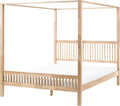 Himmelbett Holz hellbraun 180 × 200 cm mit Lattenrost, Maximal 300 kg belasten