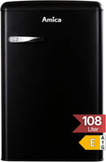 Amica KS 15617 MS Kühlschrank, 37 dB, 95 Liter, LED-Beleuchtung, Stauraum, zusätzliche Sicherheit