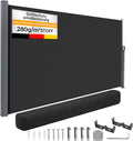 HOMEDEMO Alu-Seitenmarkise ausziehbar, 160 × 300+20 cm Anthrazit, wasserbeständig