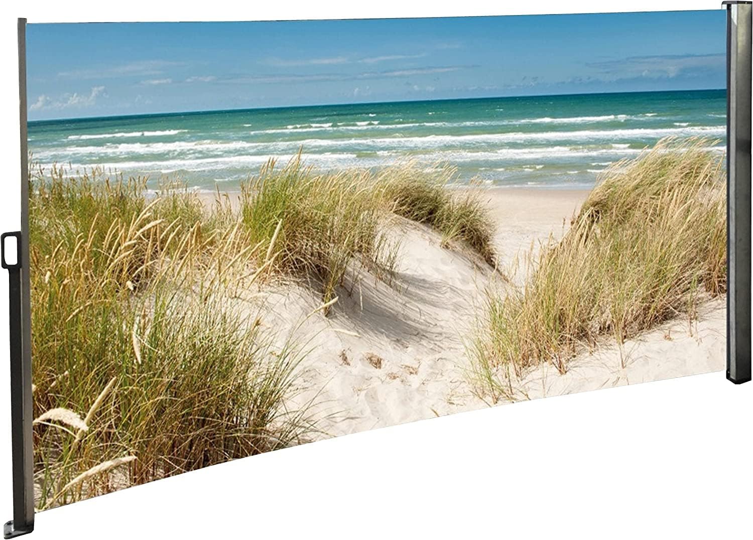 Seitenmarkise Sichtschutz Fotodruck Strand Düne Meer Ostsee Windschutz rechts