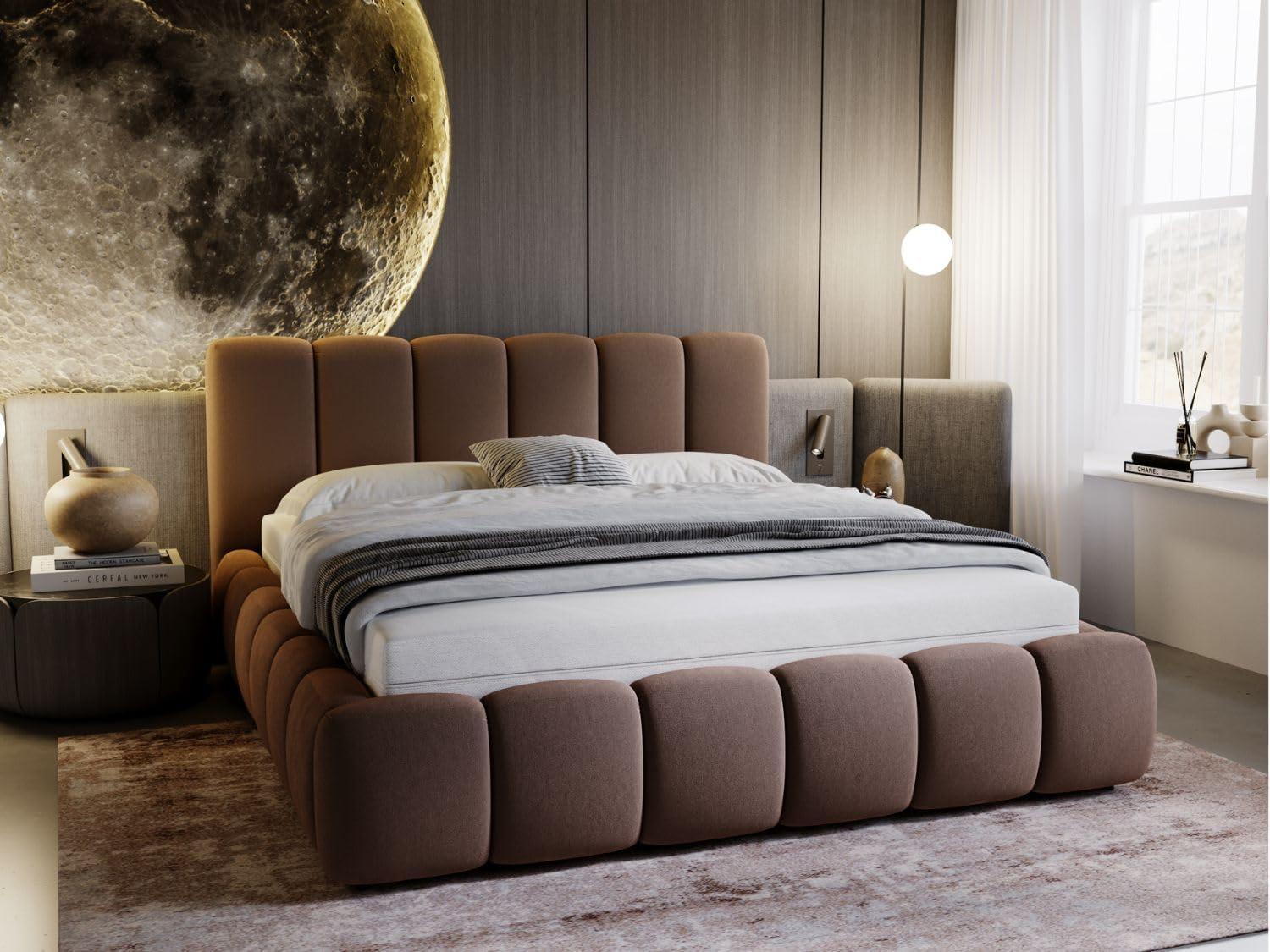 GRAINGOLD Cloud Bett, Polsterbett mit Stauraum, 140 × 200)