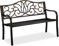 Relaxdays Gartenbank, Metallbank 90 × 127,5 × 63 cm, Schwerpunkt auf Haushaltsprodukten