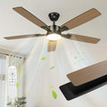 2 Farben Umdrehbare Flügel Deckenventilator, 132 cm Große Deckenventilator mit Licht und Fernbedienung, 25 dB, Energieeinsparung