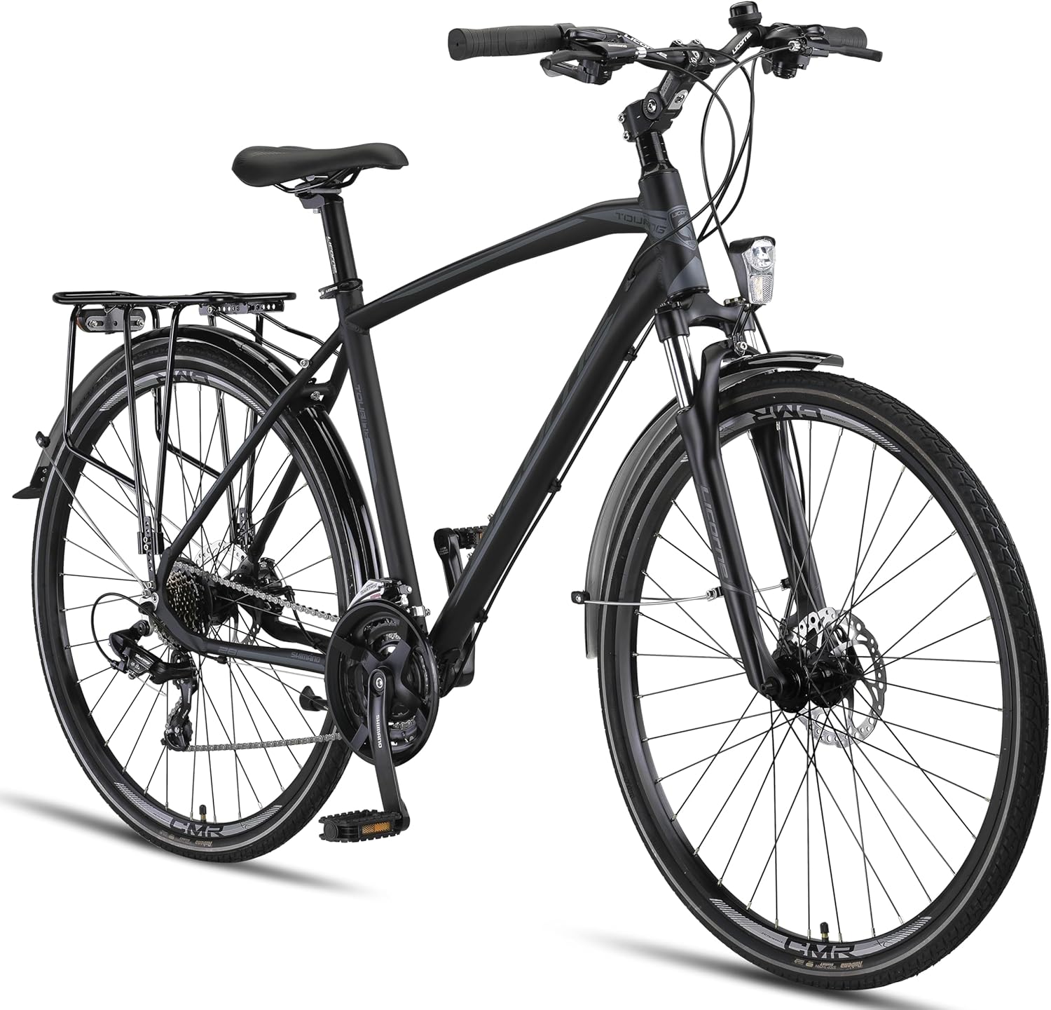 Licorne Bike Touring Trekking Bike in 28 Zoll Aluminium Scheibenbremse Fahrrad, 21 Gang-Schaltung