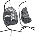 WOLTU Hängesessel, bis 150 kg belastbar, PE-Rattan Hängestuhl, verstellbar