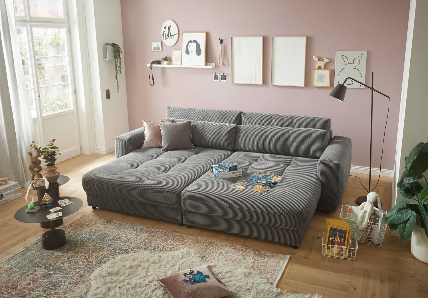 Big Sofa, modernes Sofa 292 × 194 cm inklusive Nierenkissen