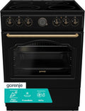 Gorenje Classico GECS 6 B70CLB Elektrostandherd mit Glaskeramik-Kochfeld, 60 cm