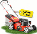 HECHT Rasenmäher, 51 cm Schnittbreite, 5-in-1 Mulchfunktion, 70L Fangkorb, 5,2 PS Benziner für Garten bis 1500 m²