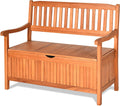 GOPLUS Gartenbank, belastbar bis 360 kg, Stauraum, Sitzbank aus Akazienholz für 2 Personen, Holzbank für Garten Terrasse Outdoor, wetterbeständig
