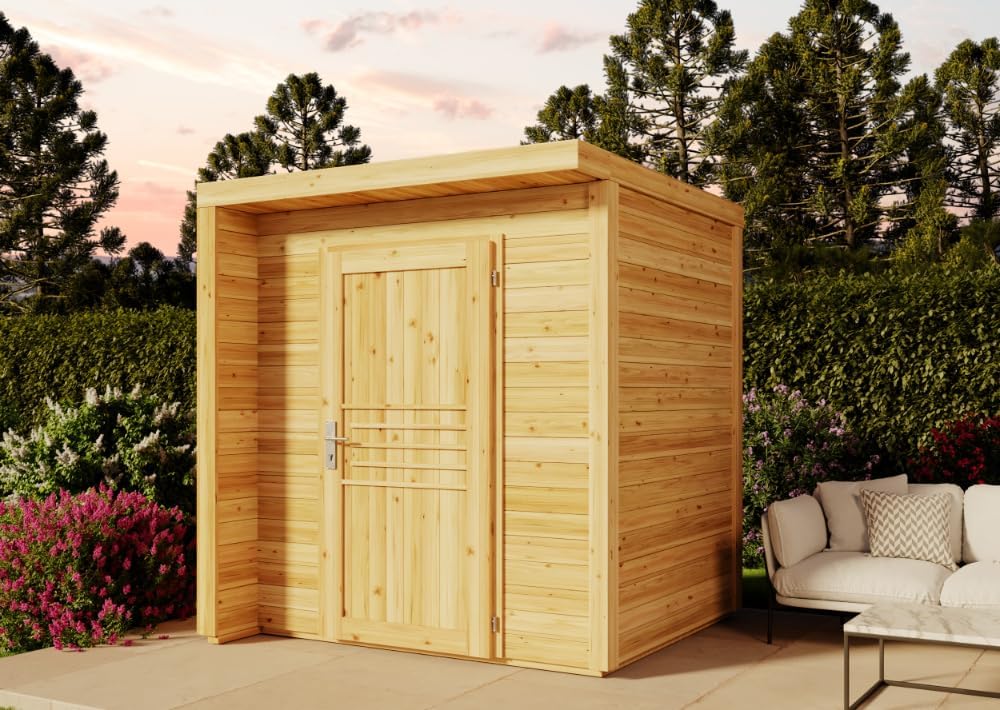 Alpholz Gartenhaus, Geräteschuppen Größe: 202 × 168 cm, Gerätehaus mit 19 mm Wandstärke, Garten Holzhaus inklusive Montagematerial