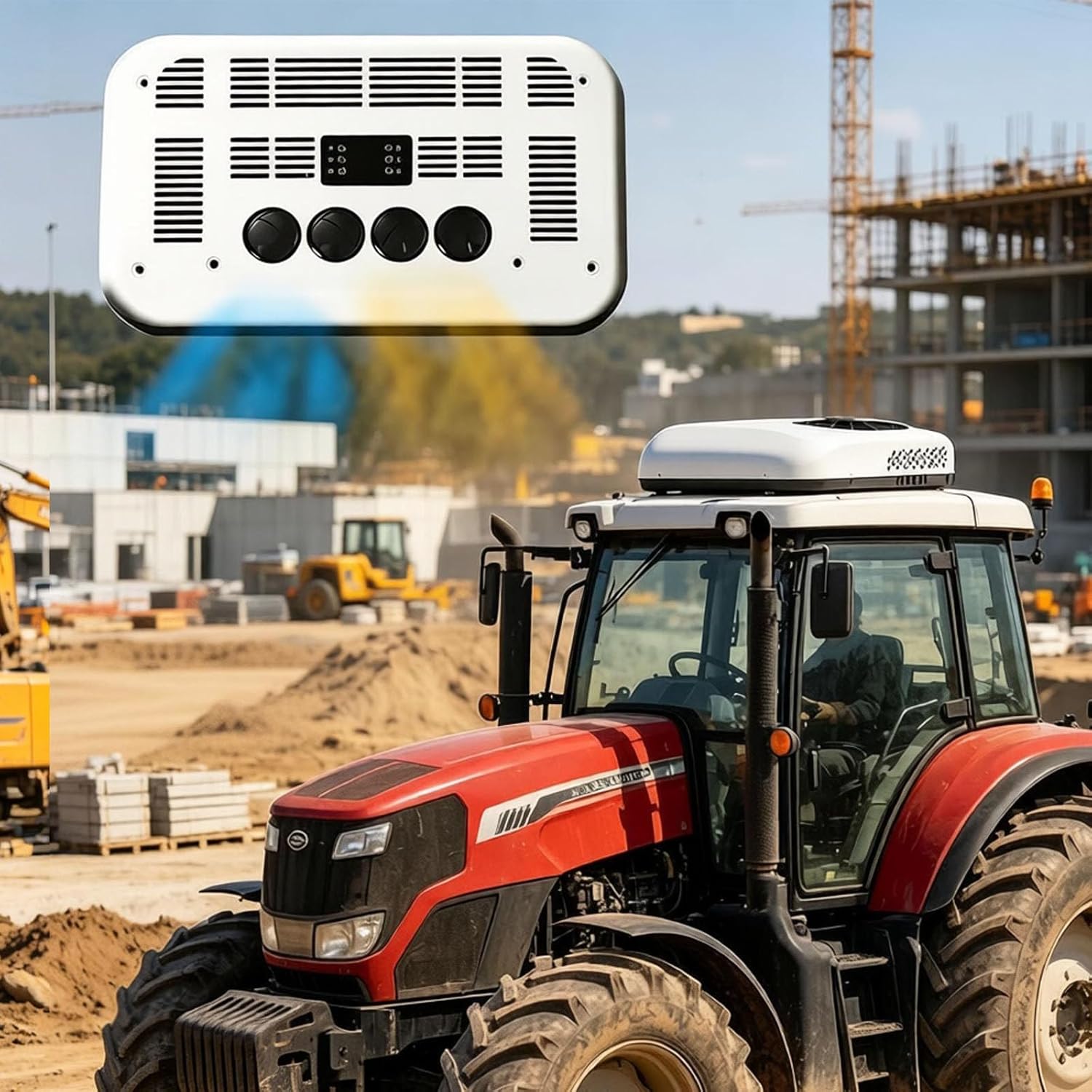 Wohnmobil Klimaanlage, 2200 W Dachklimaanlage mit Heizen & Kühlen, leiser Betrieb 20 dB, Fernbedienung für LKW, Traktor 12v, verstellbar